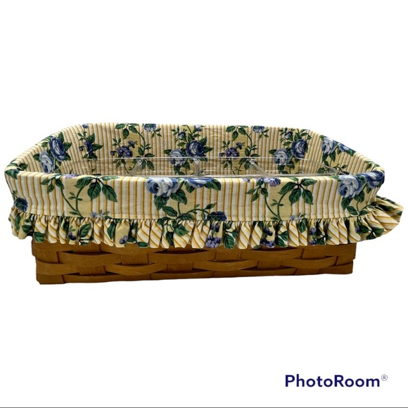 LONGABERGER Vanity Basket Rose Trellis Liner Plastic Protector - Picture 1 of 9